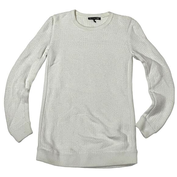 Rag & Bone/Jean Cotton Knit Crewneck Sweater - White - XS - Picture 7 of 13